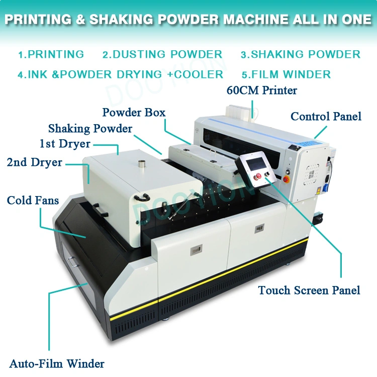 24 Inch Printing and Powder Shaking All in One Dtf Printer with Double I3200 Heads