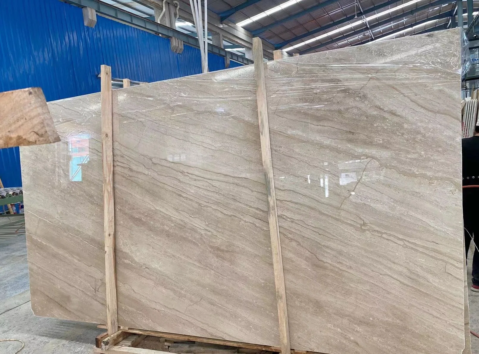 Daino Beige Marble Natural Stones Polished Bookmatch Slabs