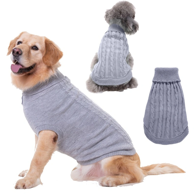 Farblich Gestaltete Rib Pet Pullover High Neck Dog Pullover Kleidung