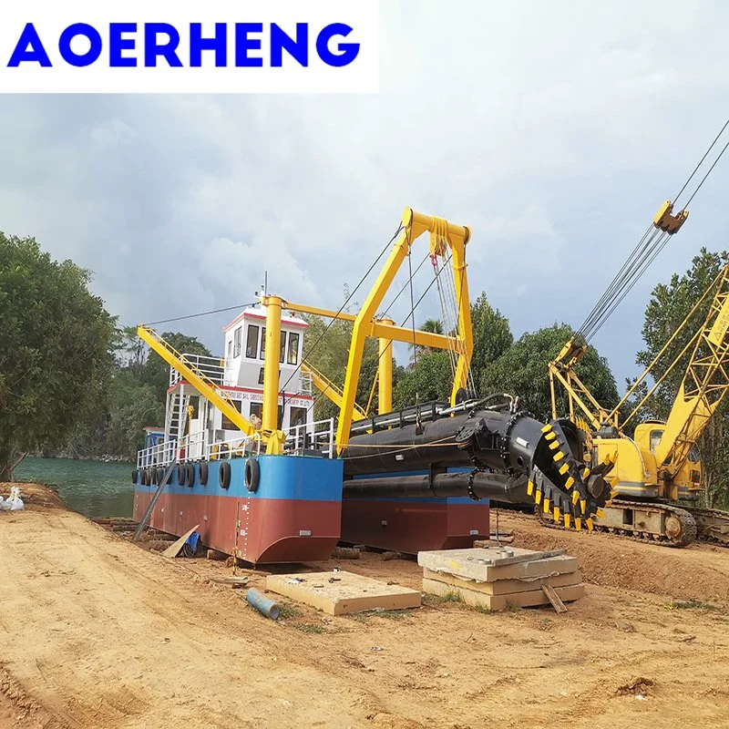 Cummins Diesel Engine Cutter Suction Sand Dredger with Anchor Boom