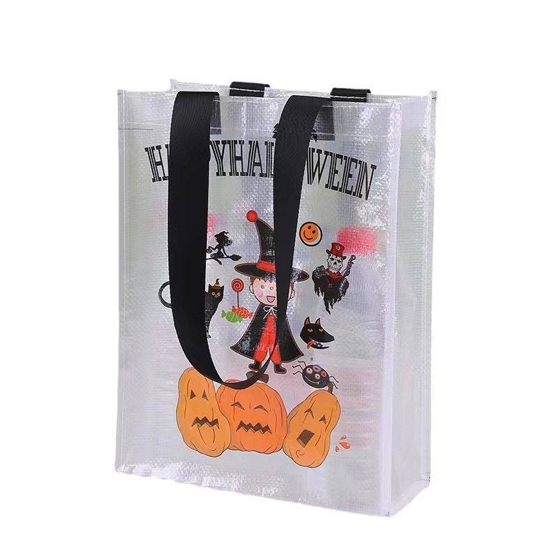 Clear Laminated PP Non Woven Gift Bag for Shopping Halloween Festival Promotional Non Woven Tote Bag