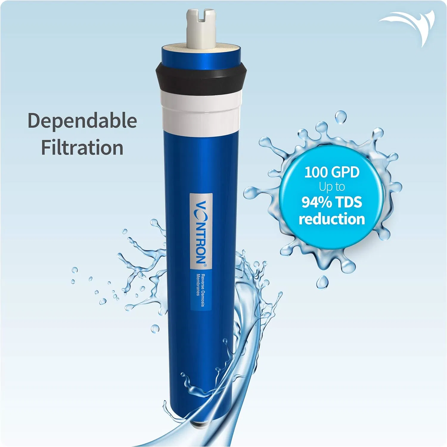 Vontron Residential 100gpd RO Membrane Water Filter Cartridge Replacement