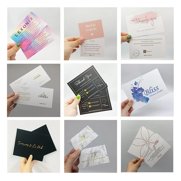 Custom High quality/High cost performance  Pink Gold Foil Thank You Notes and and Stickers Custom Luxury Thank You Card