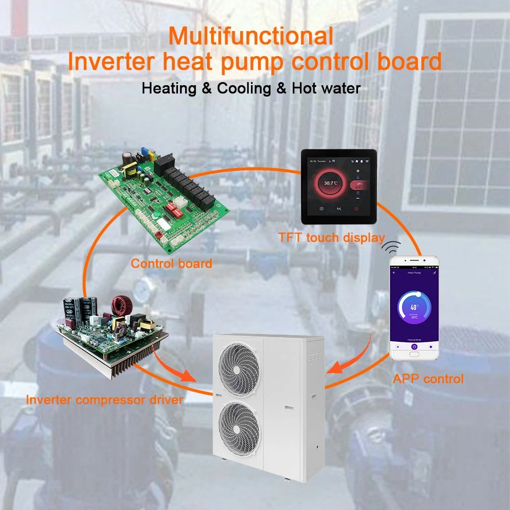 Hotel Apartamento La fuente de aire comerciales refrigeración calefacción agua caliente del controlador de bomba de calor Inverter DC PLACA PCB PCBA