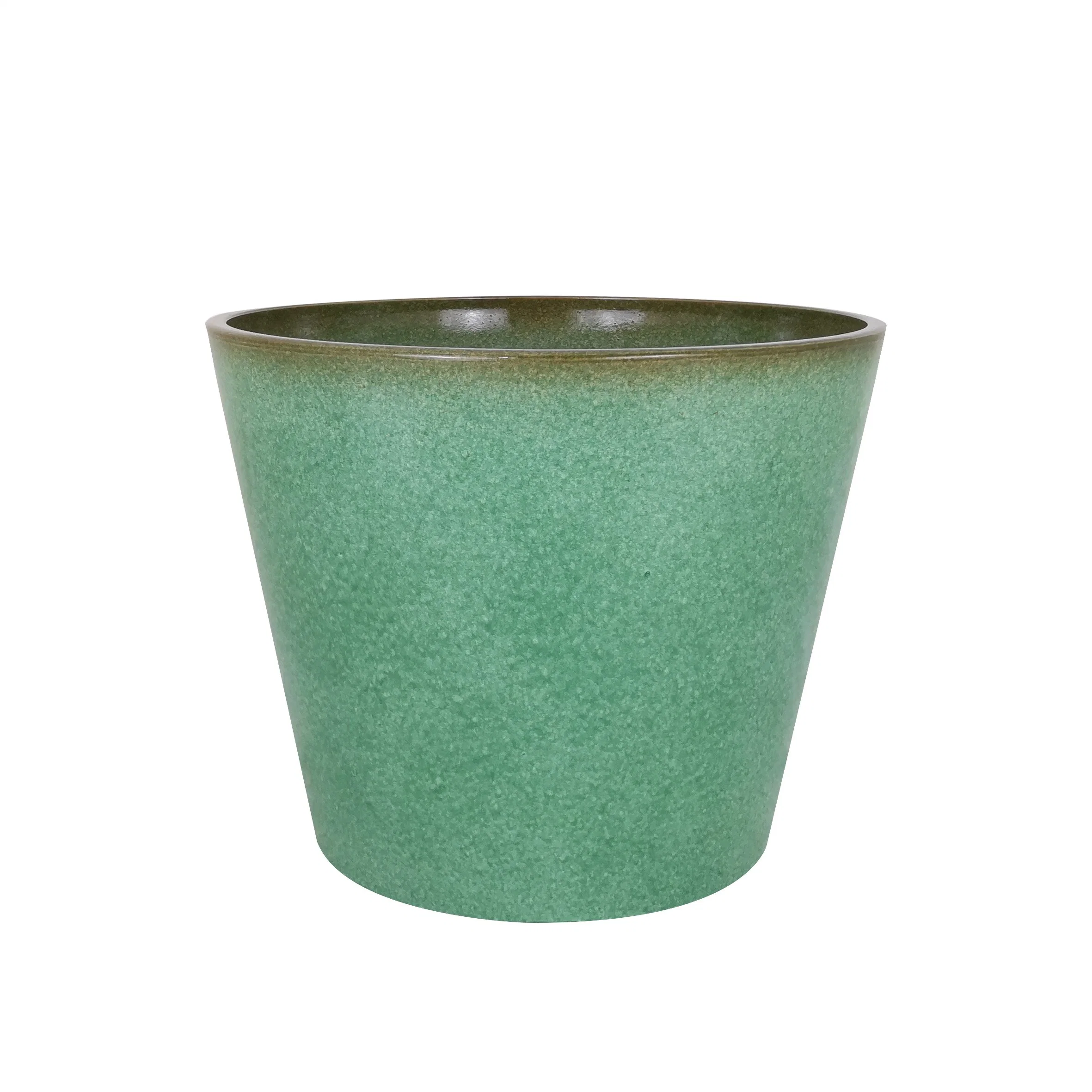 Decoração 4" simples plástica redonda Flower Pot Pot Vegetais Garden Plantadeira com efeito de cerâmica para ambas as piscinas interior e exterior