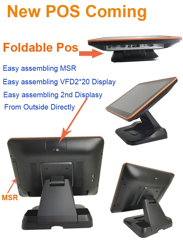 16: 9 TFT 15,6" Touch Screen POS System Kasse mit faltbarem Design POS Terminal