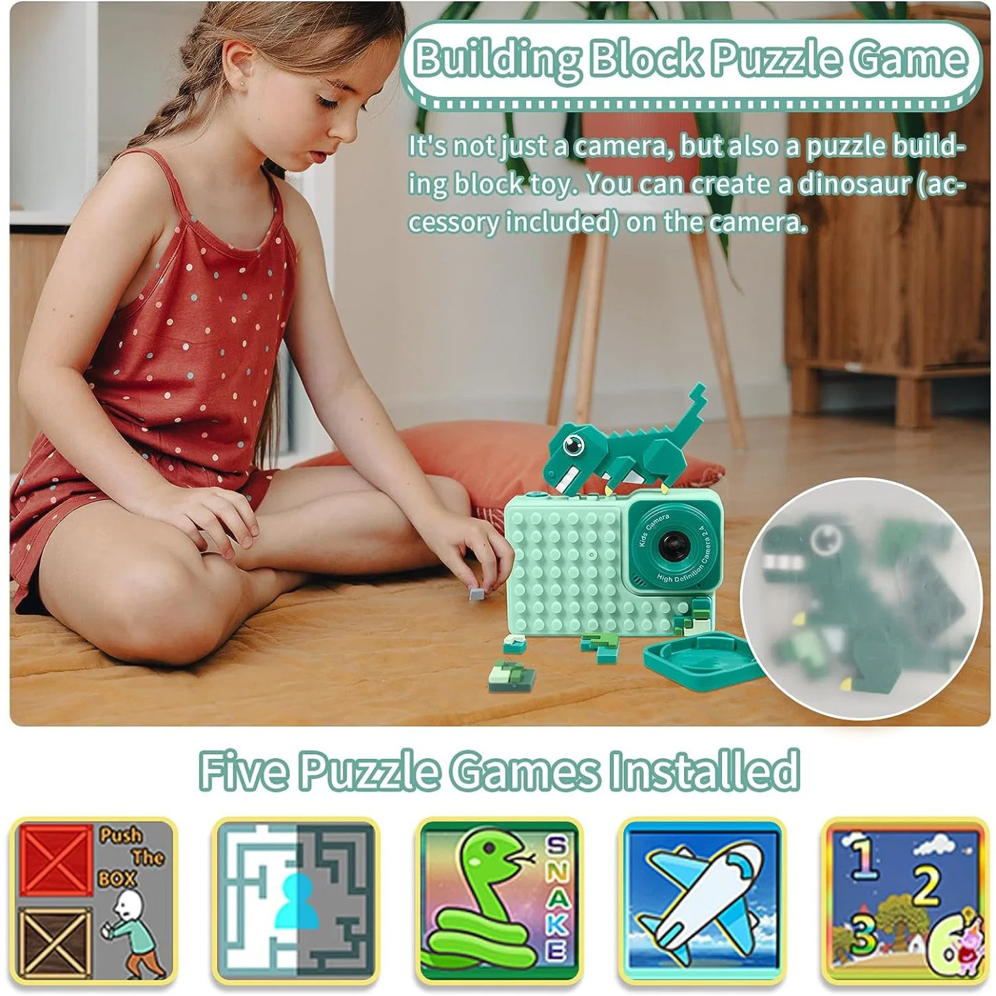 2023 Hot Selling HD 2.0 IPS Screen Children&prime; S Digital Camera Toys Camera Kids Camera Cute Video Recorder with Puzzle Game - Nice Kids Toy Gift