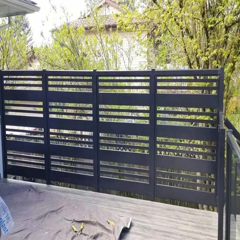 Powder Coated Black Aluminum Slat Fence for Garden Balcony Fence