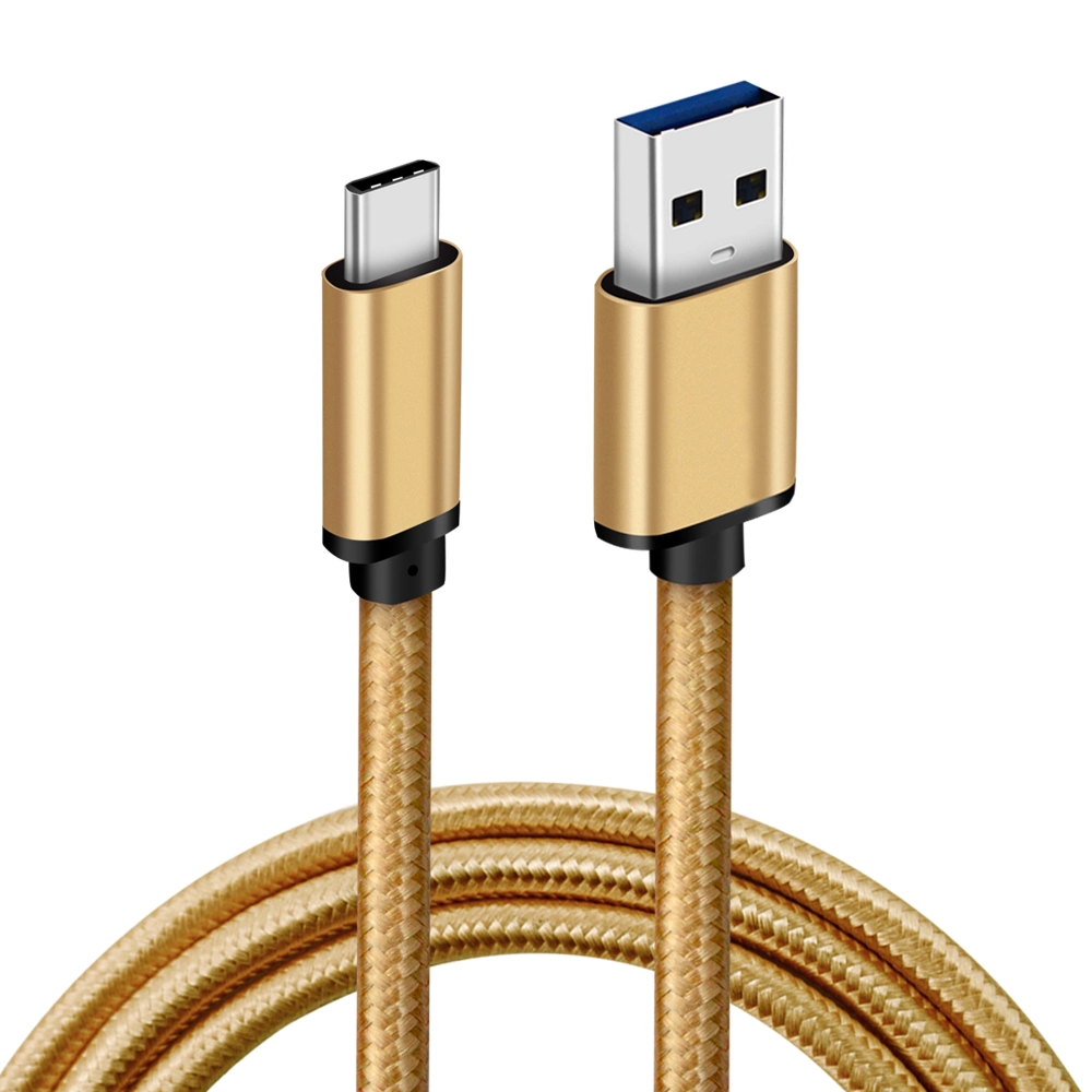 USB a USB 3.0 tipo C, 3m de cable de soporte de carga rápida de 3A y 5Gbps de trasferencia de datos de nylon trenzado y carcasa de aluminio.