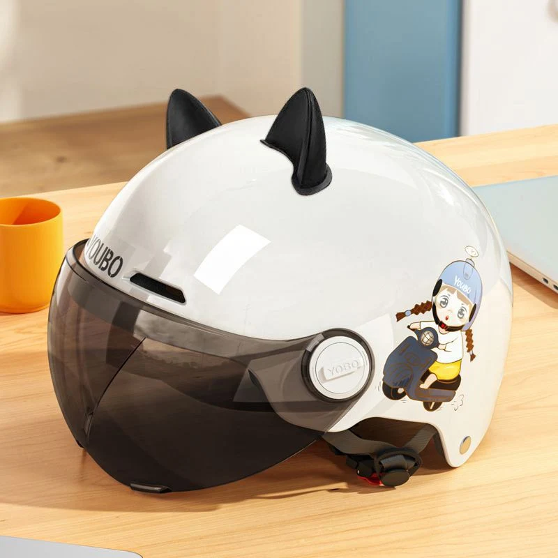 Helmet Summer Electric Car Women's Sun Protection Summer Battery Car a Cute Simple Helmet Personality Lightweight