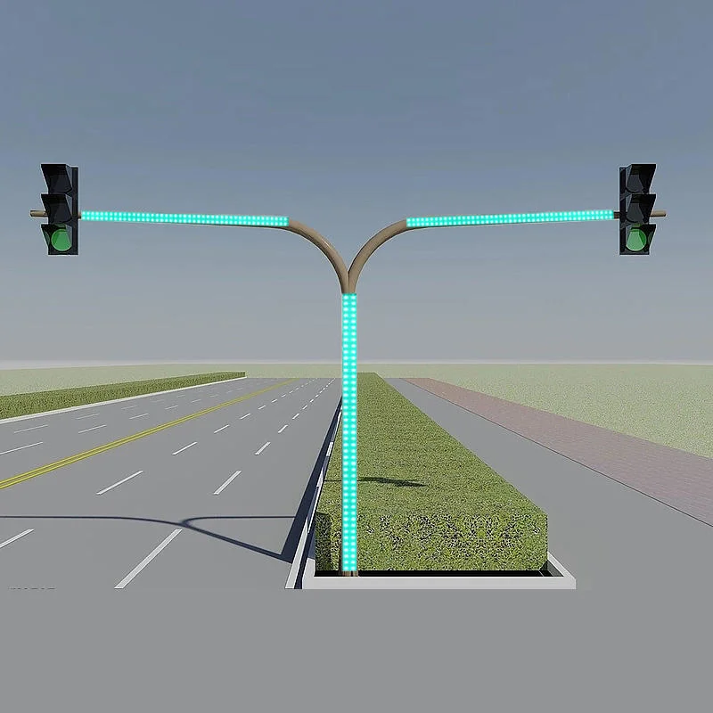 Single Double Arm Stahl Verzinkte Metallbeleuchtung CCTV Kamera Verkehr Lichtsignal-Pol