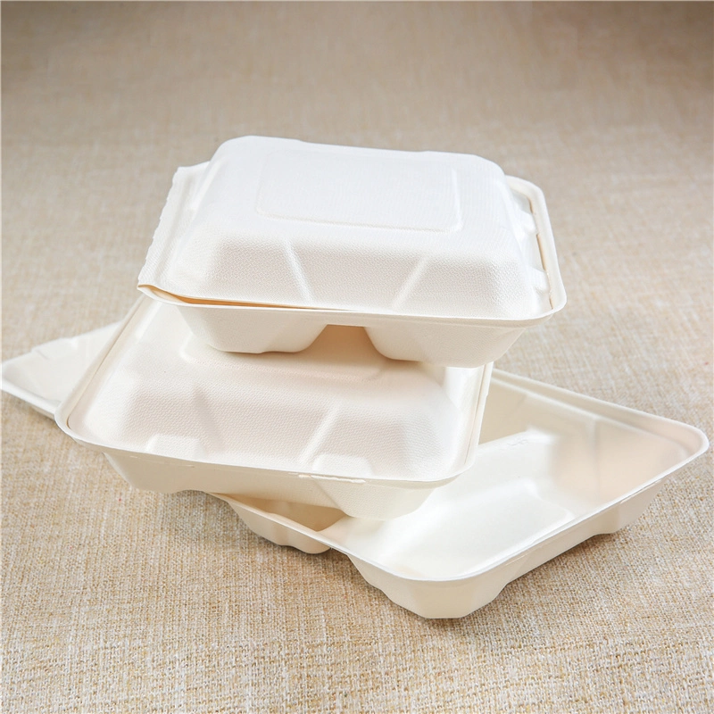 Sugar Cane 3 Compartment Food Container Lunch Disposable Bagasse Box