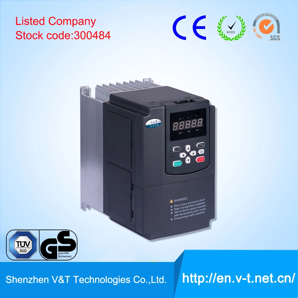 V&amp;T V9 AC Drive/Inverter/VFD/transmission Control/Motor Contorller/Frequency Inverter forte capacité de surcharge 0,75 kw-500 kw