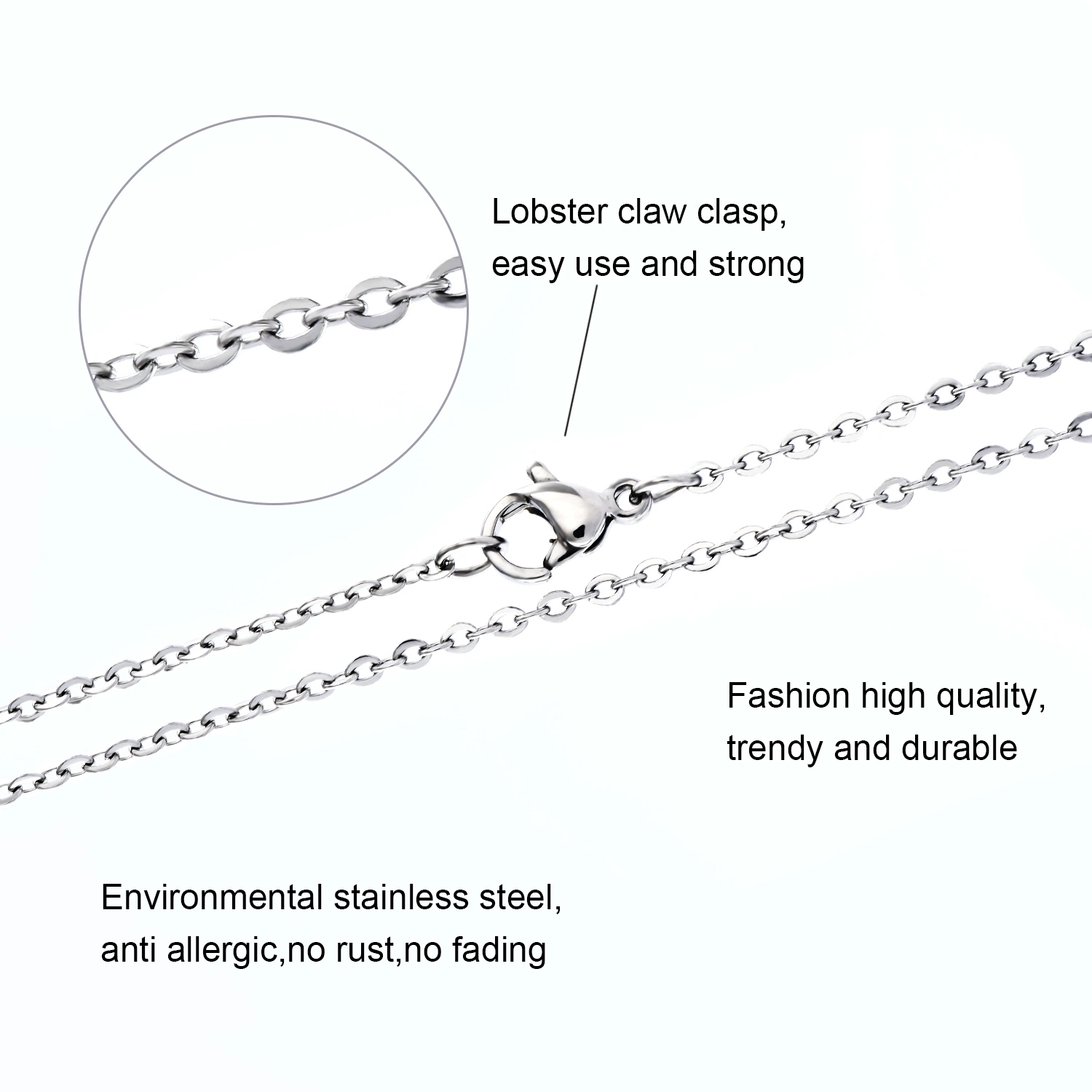 Wholesale High Quality Affordable Stainless Steel Necklace Bracelet Making Chain Fashion Jewelry Handcraft Design