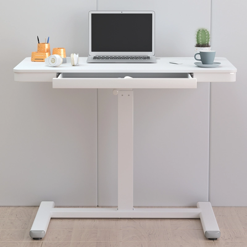 Suporte de 80 cm altura de arranque manual altura ajustável para computador portátil de uma perna Standing School Study Computer Desk for Home