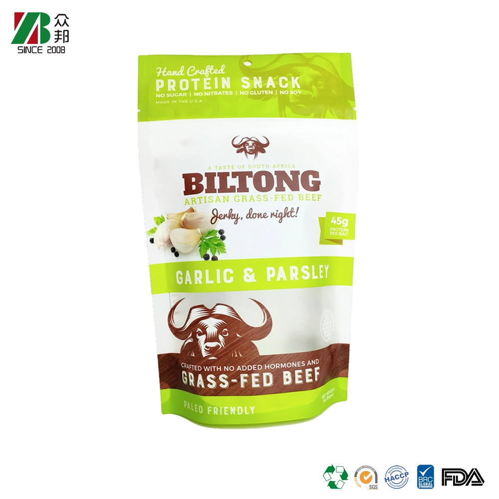 Película de embalagem ZB China impressão empresa personalizada impressa resselável transparente Saco de plástico com fecho para embalagem de alimentos