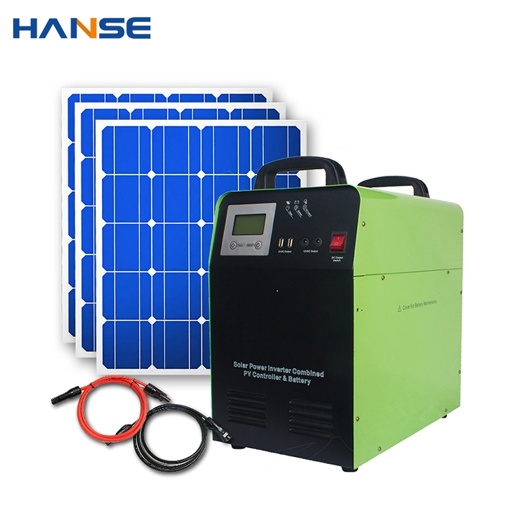 Générateur solaire PV portable hybride connecté au réseau/off-grid de 500W, 1000W, 1500W, 2kW pour l'éclairage domestique solaire hors réseau. Système d'énergie solaire hors réseau 1000W pour alimenter la télévision, le ventilateur en courant continu.