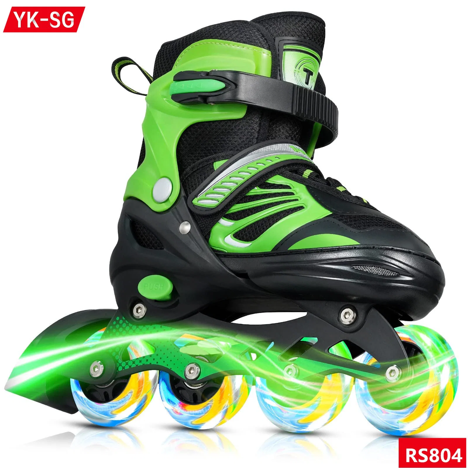 Children's Roller Skates Speed Thickened Aluminum Alloy Bracket Roller Skates with Adjustable Eight-Wheel Full Flash