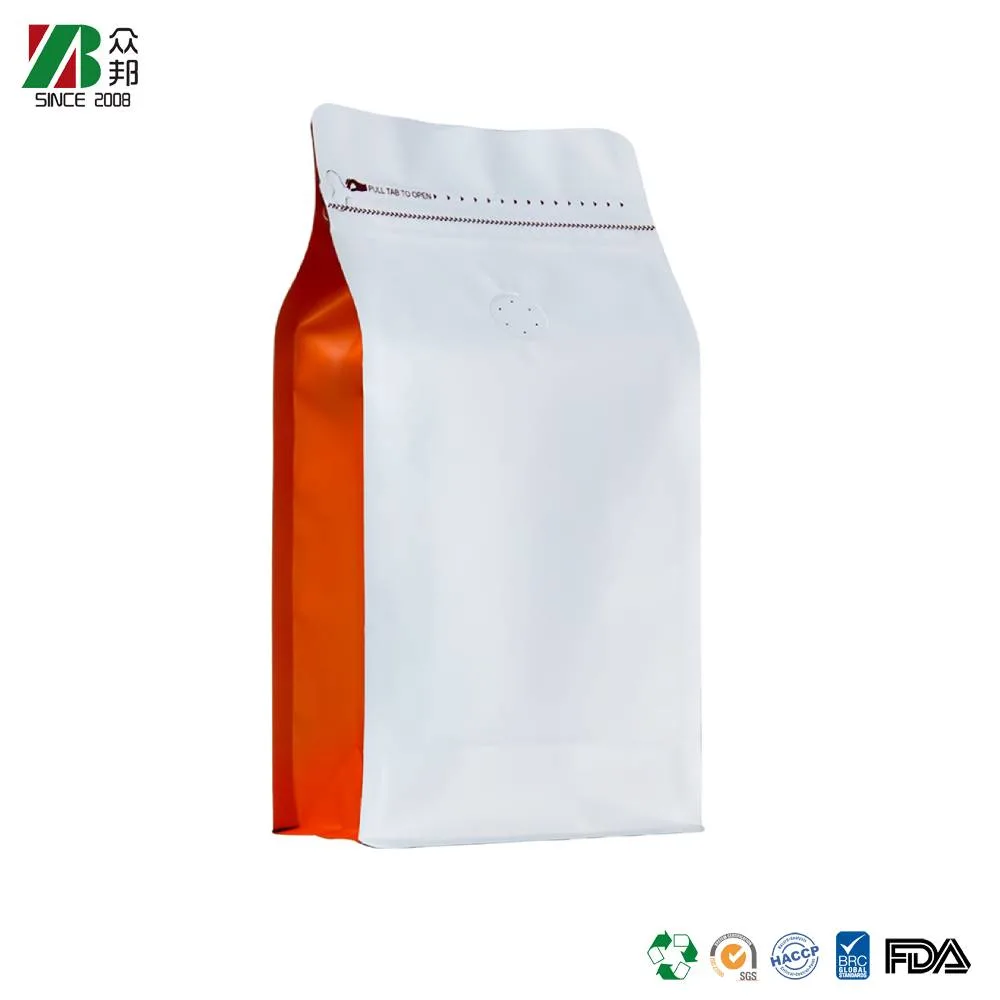 Chá de grãos de café em alumínio mate, folha de alumínio mate, personalizado e de fundo plano Plástico Mylar Storage Poly Packaging Zipper Bag com válvula