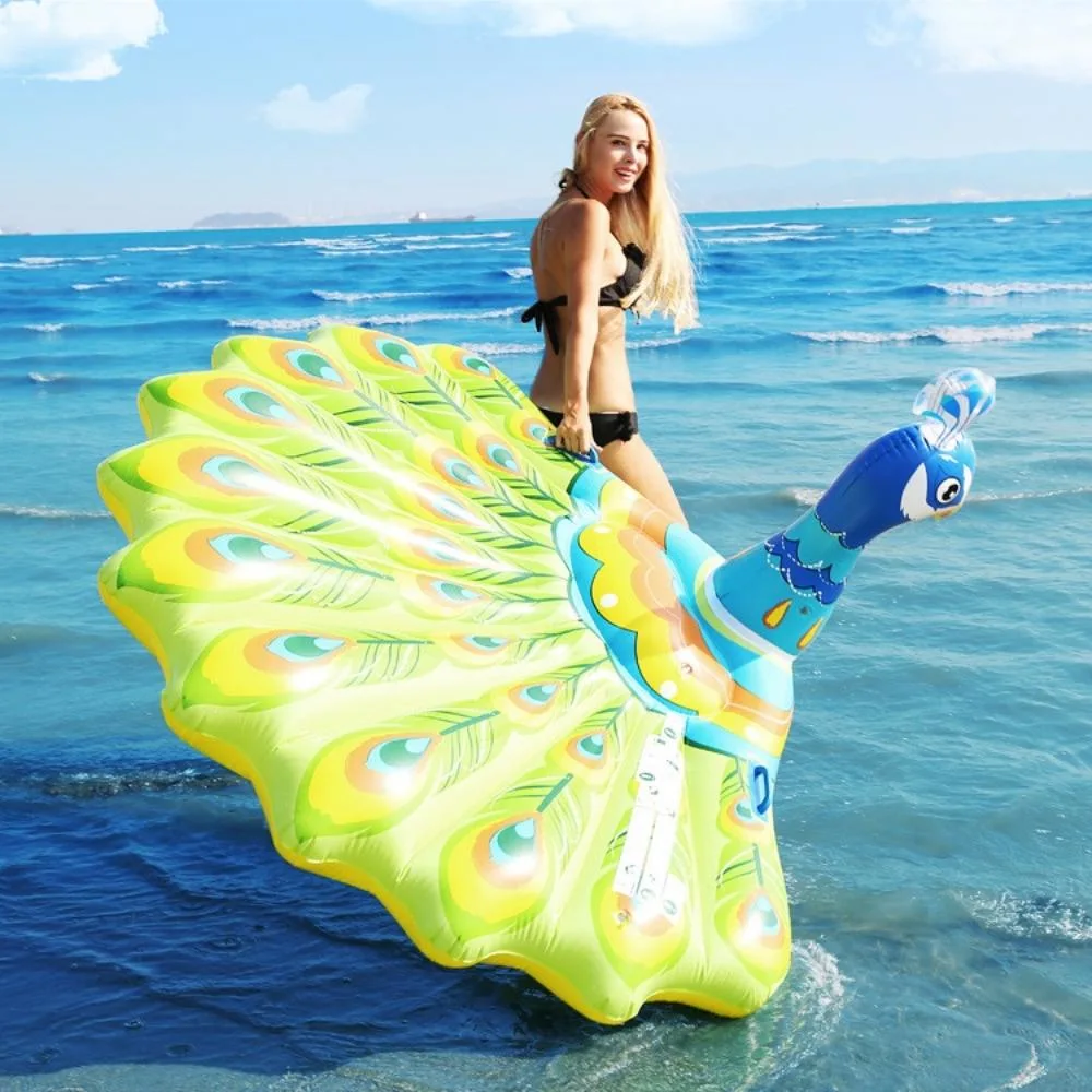 Piscina inflable en forma de pavo real de flotación de la playa de Floaties divertido nadar parte juguetes de PVC balsa flotante tumbona de Piscina Playa Toy Wyz22003