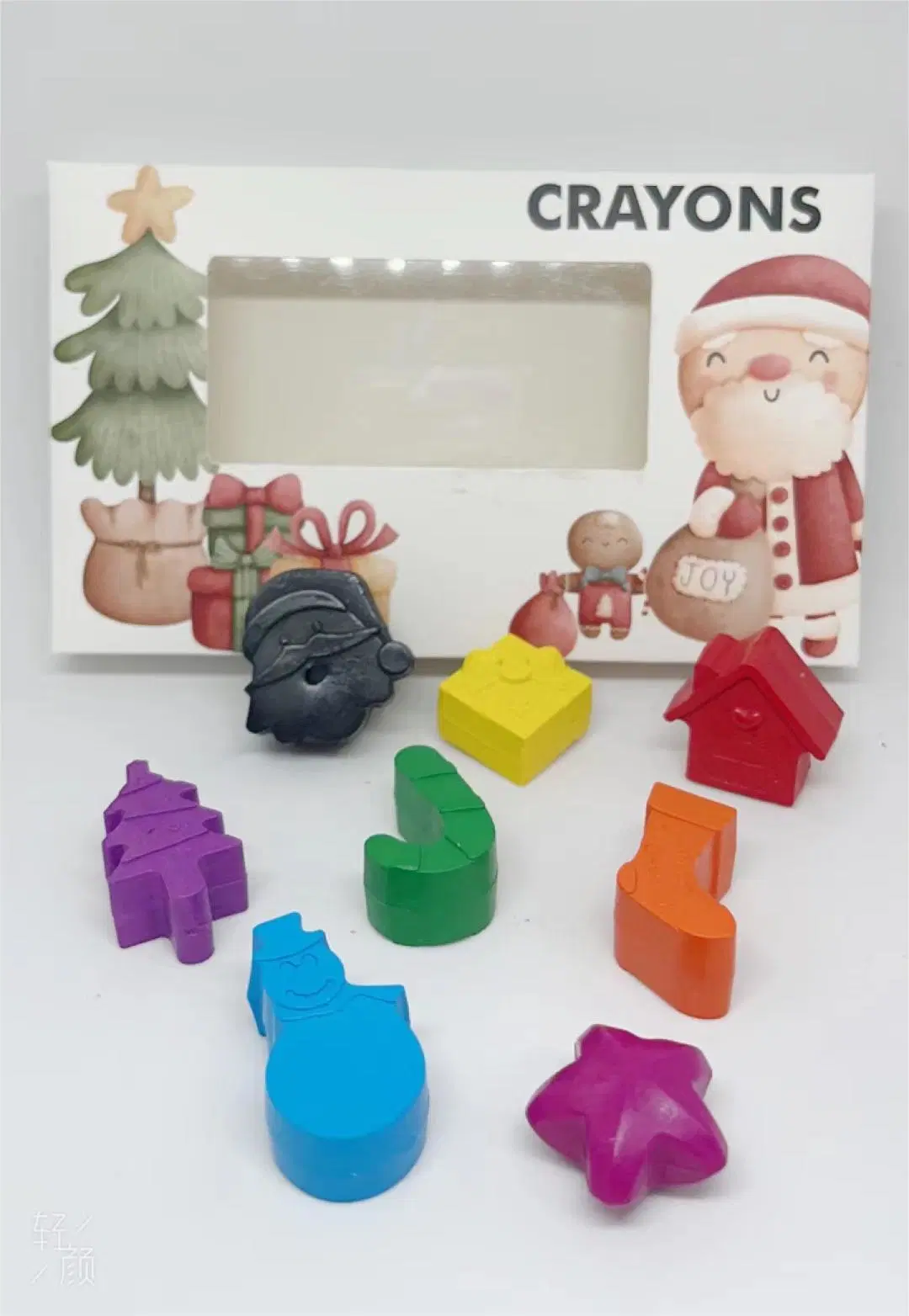 Hot Sale Custom Non-Toxic Children Safety Coloring 3D Xmas Series Wax Crayon