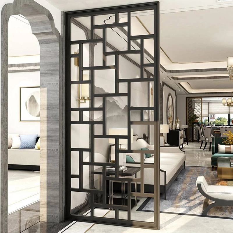 Nordic Style Black Stainless Steel Metal Hanging Room Divider Screen