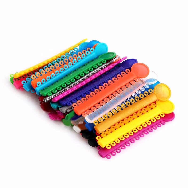 Dental Material Mixed Color Strip Shaped Orthodontic Elastic Ligature Tie