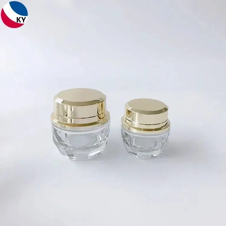 High quality/High cost performance  Cosmetic Cream Container Clear Eye Cream Jar with Gold Cap