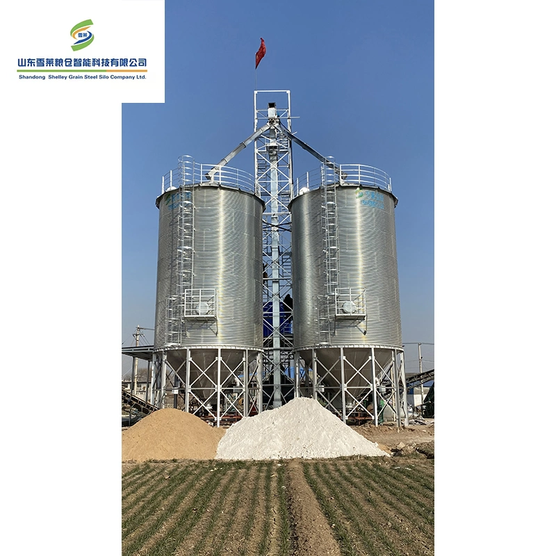 2022 Hot Sale 500 Ton Hopper Bottom Silo Corrugated Steel Assembly Wheat Corn Paddy Rice Grain Silo