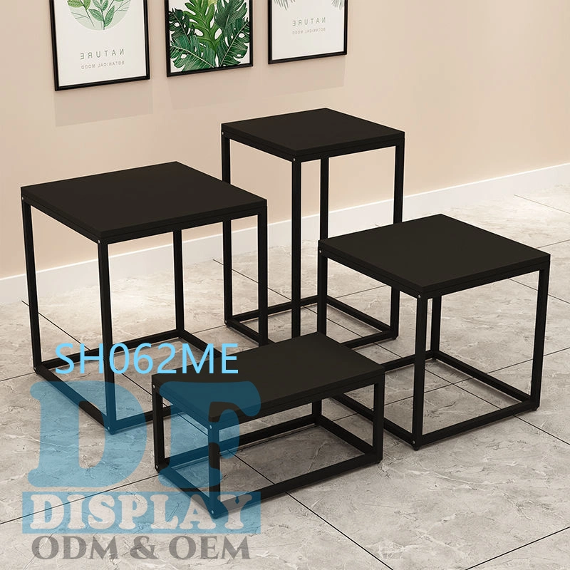 Blacknesting Tables Retail Store Display Metal Boutique Shoe Display Stands Promotion Display Table Clothing Store Black Gold White Shoes and Bags Display Rack