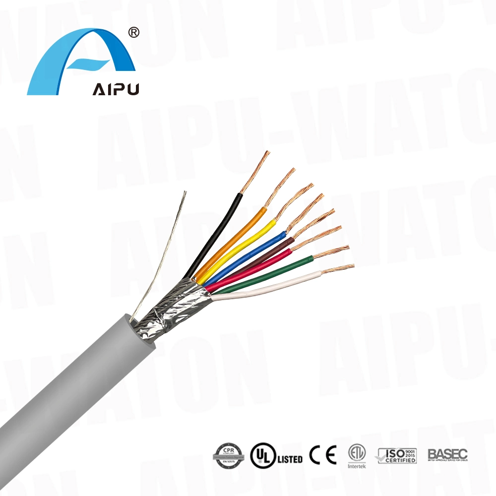 Security and Alarm Cable 10 Core 0.15mm2 Multicores Shielded Burglar Alarm Cable Commercial Security Application