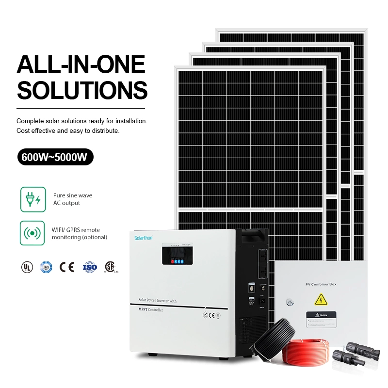 Wind Power Price 3kw off Grid Complete Solar System with MPPT Hybrid Pure Sine Wave Inverter