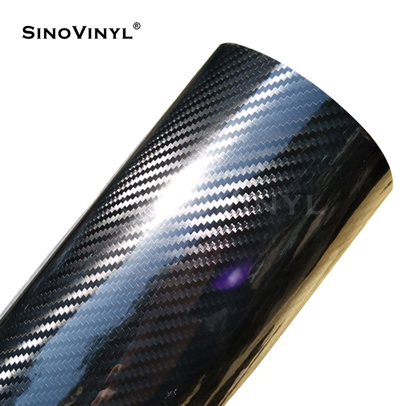 SINOVINYL Glossy Big Textile 5D Carbon Fiber Black Vinyl Whole Car Wrapping Cover Vinyl Film