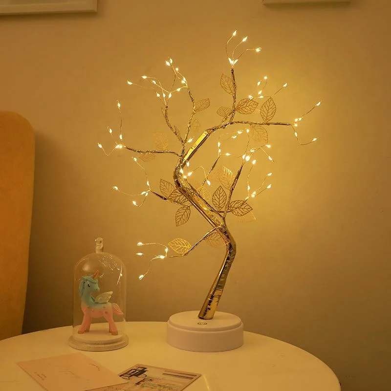 LED Copper Wire Shimmer Tree Light 108 LED 36 LED Pearl Battery USB Touch Switch Night Light Bonsai Tree Light Table Tree Lamp