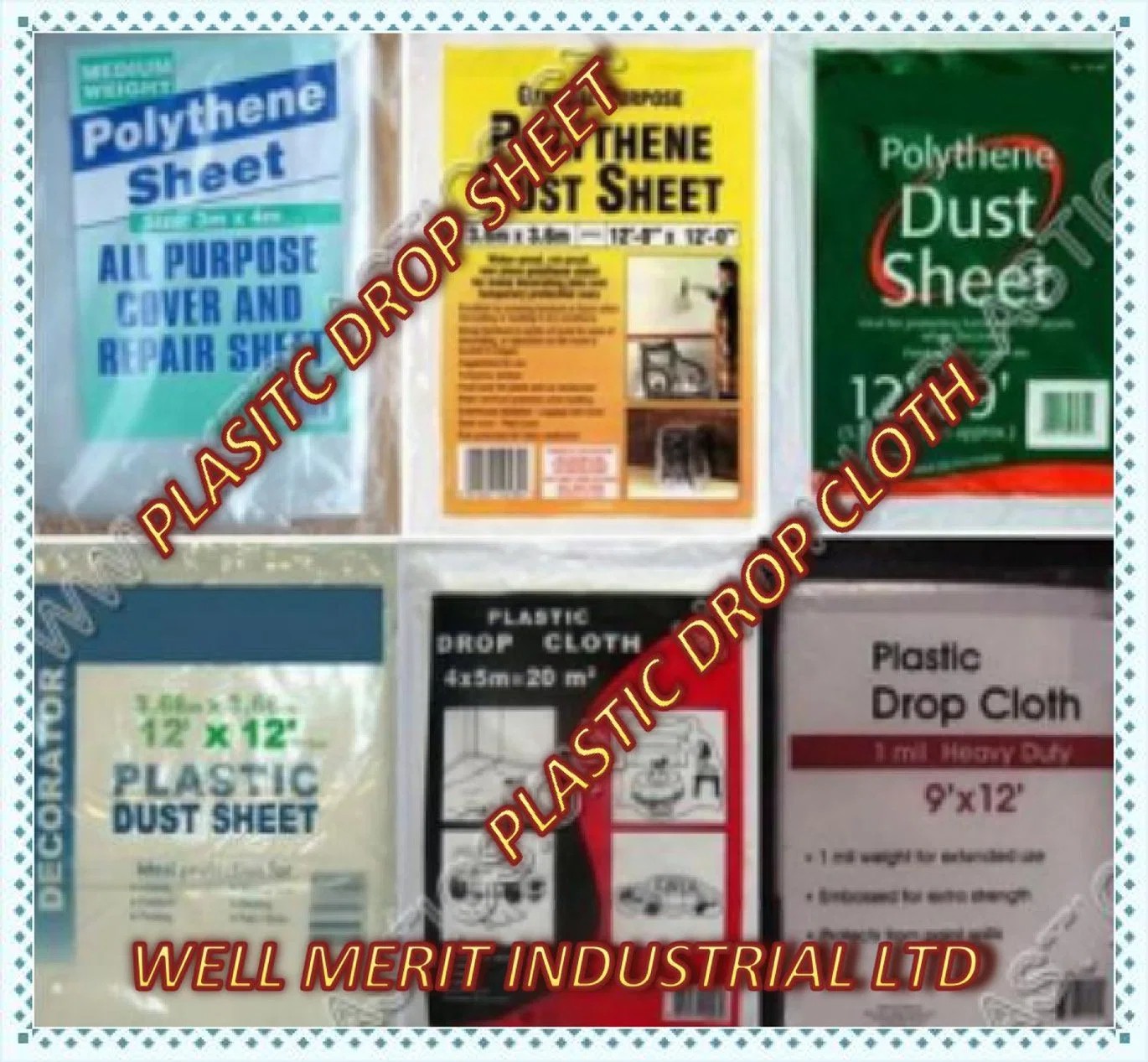 Disposable Waterproof PE Drop Cloth/ Drop Sheet for Painting