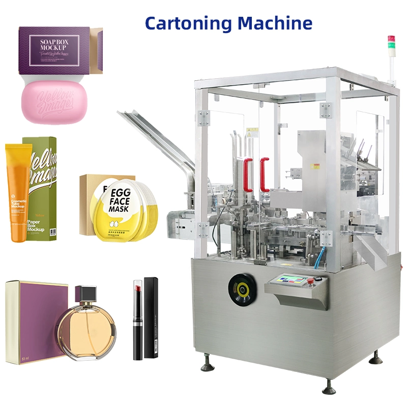 Automatic Vertical Carton Box Cartoning Packing Packaging Machine for Sachet Tea Bag Coffee Stick Cosmetic Bottle Soap Glove Condom Ointment Lipstick Toothbrush