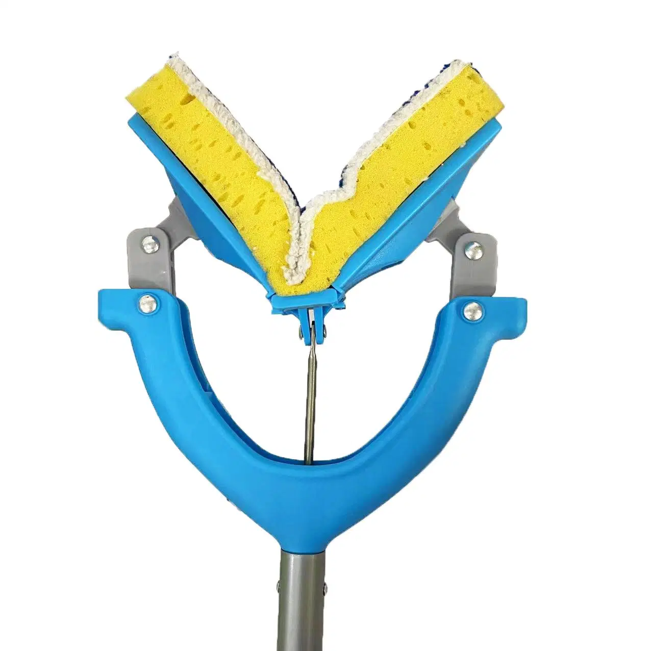 Microfiber and Sponge Mop Flat Mop Telescopic Steel Handle Mop Sponge Pad Home Cleaning