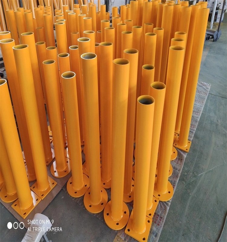 36'' Steel Post Yellow Powder Coat Steel Pipe Safety Bollard