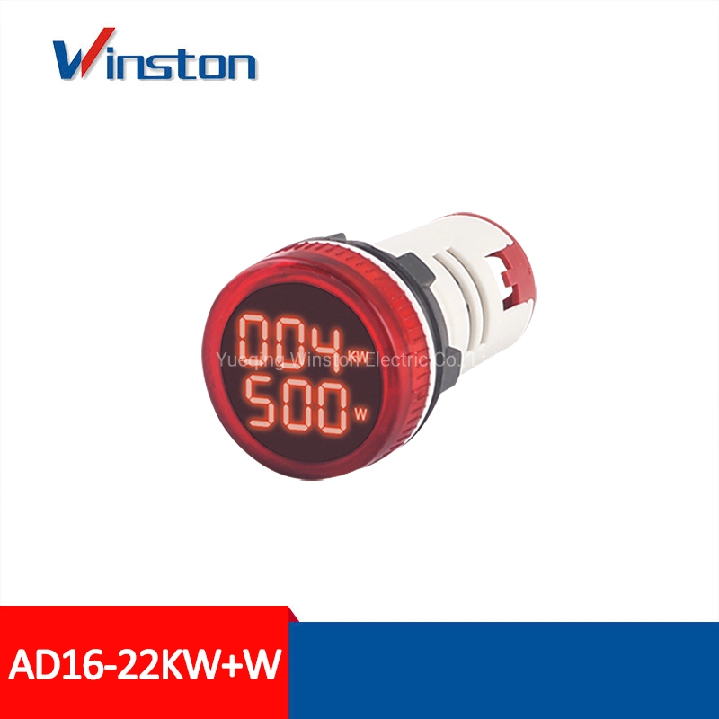 Ad16-22kw+W 22mm AC 220V 50W-4.5kw LED Light Digital Watt Meter Indicator Power Meter