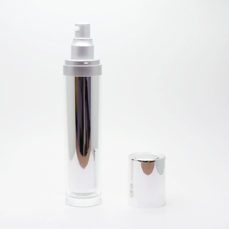 High Grade Straight Round Acrylic Double Layer Plastic Bottle Cosmetic Packaging Set