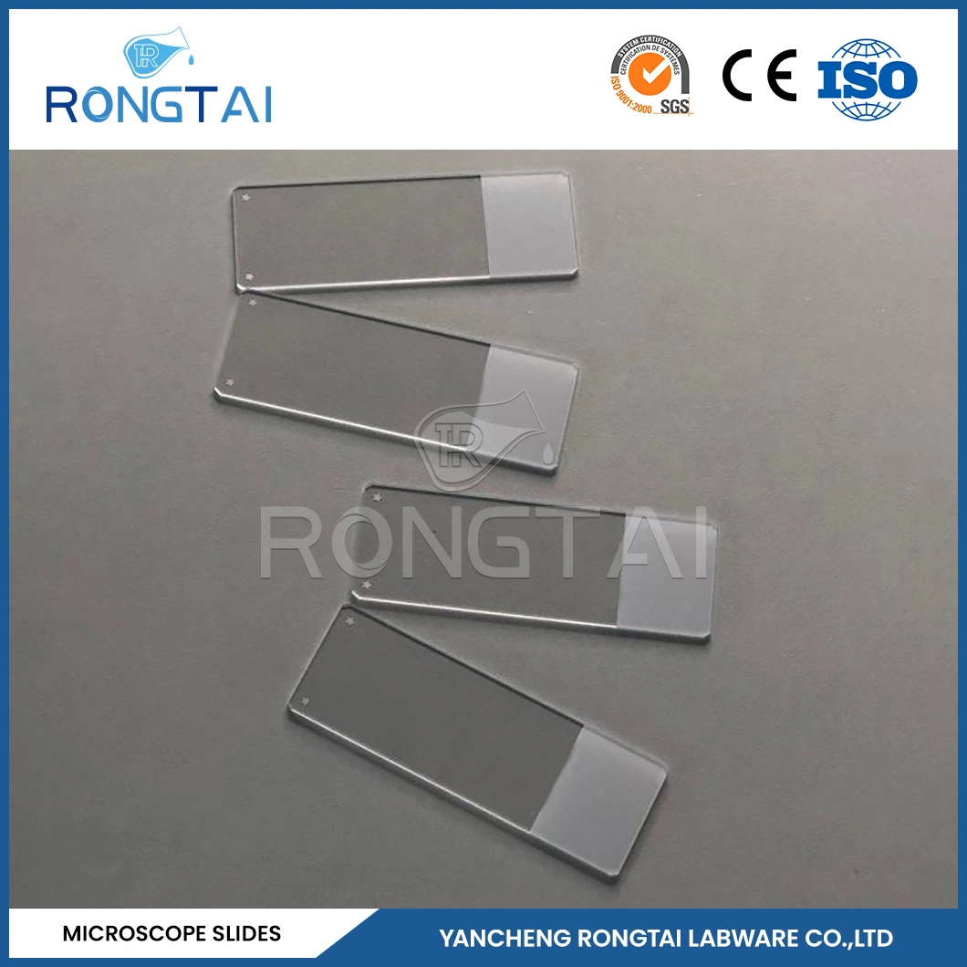 Rongtai Medical and Laboratory Consumíveis Factory Circular Microscope Slides China 7101 7102 7105 7107 7109 lâminas de vidro em laboratório