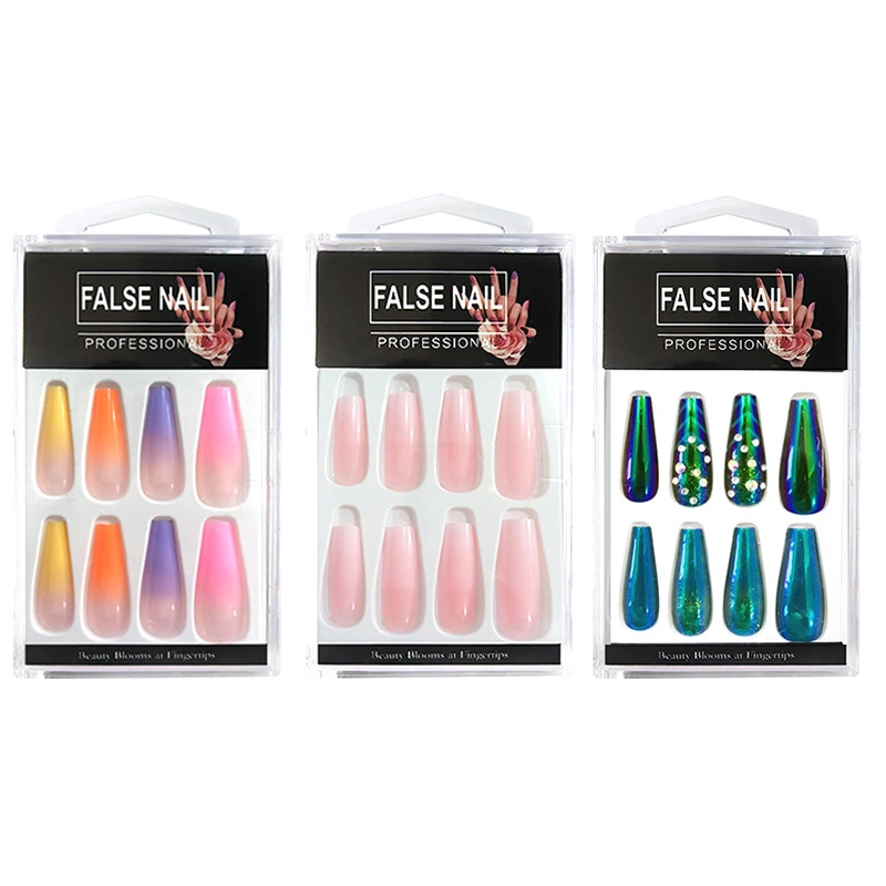 Long cercueil faux ongles Faux ongles plein couvercle pointes de ongles Pour les femmes et les filles