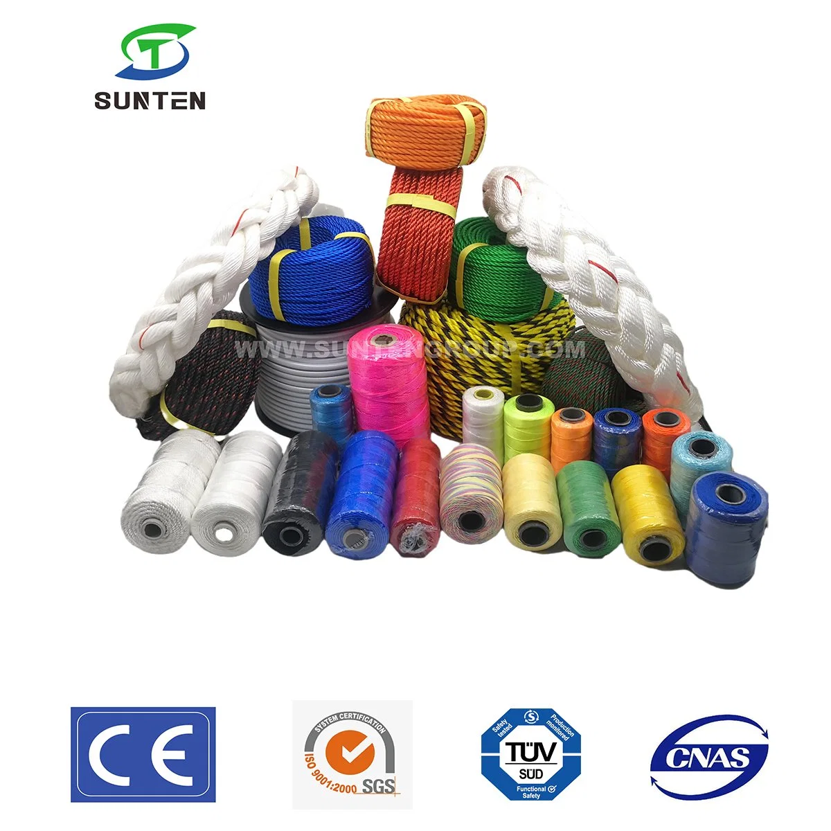 بيع المصنع PE/HDPE/Nylon/Polyالإيثيلين/البلاستيك/صيد السمك/البحري/الإرساء/الدوران/حبل النمر الملتوي