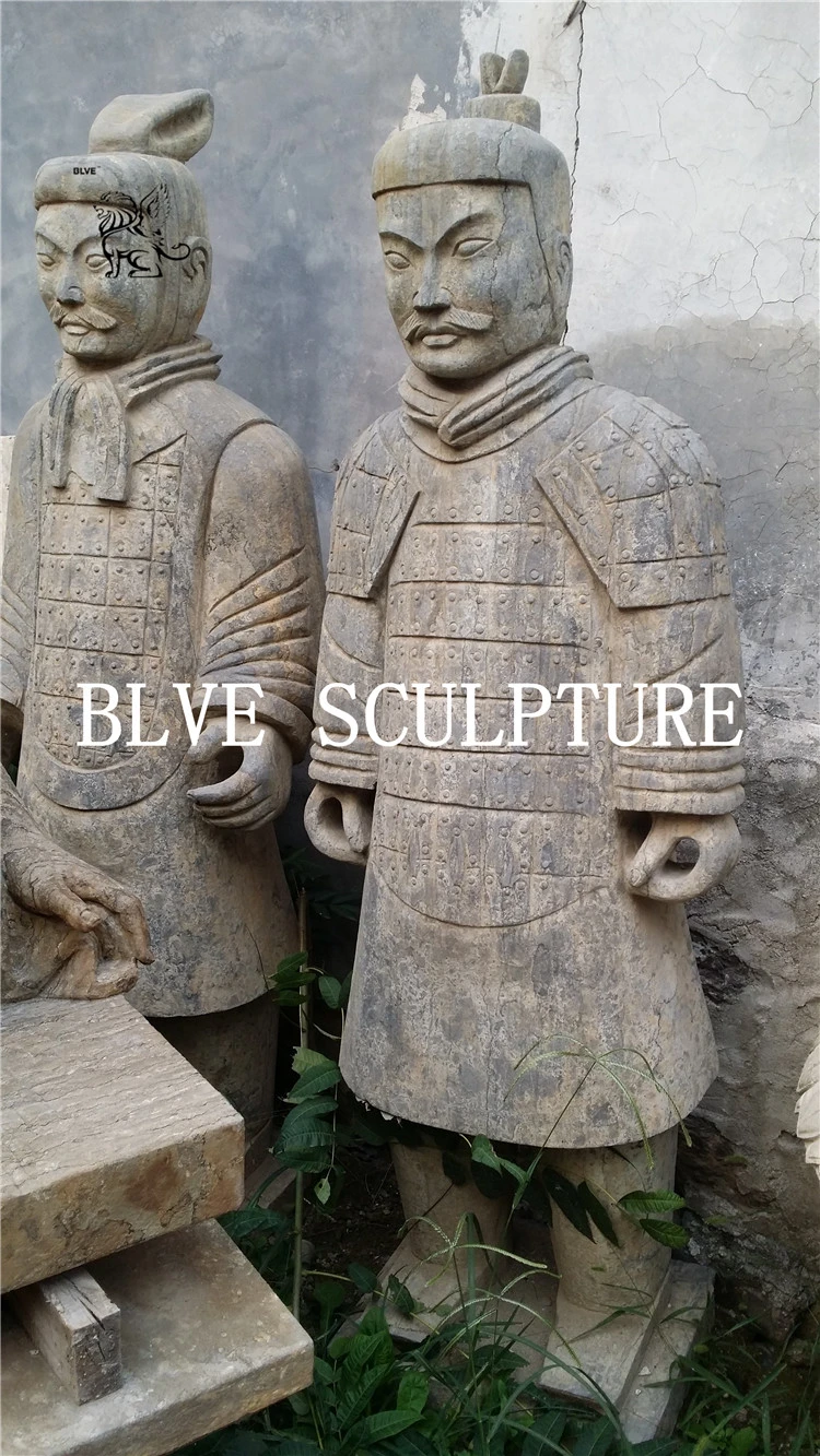Antique Marble Stone Carving Terra-Cotta Warriors Statue Sculpture Mfsg-89