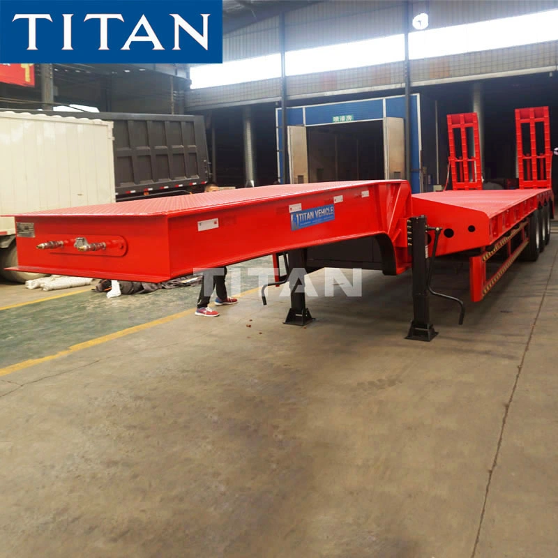 Eje 3 Titan excavadora 50 toneladas Transporter Lowboy semi remolque para venta