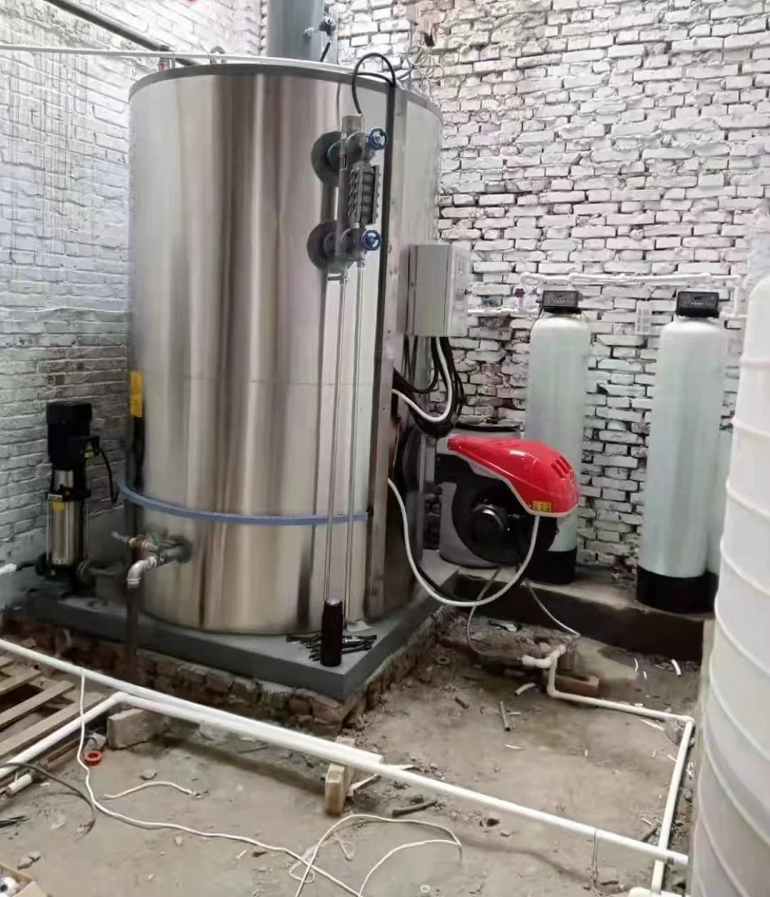 Vertical 800 Kg/Hr Capacity Gas Fired Steam Boiler for Medicine Factory