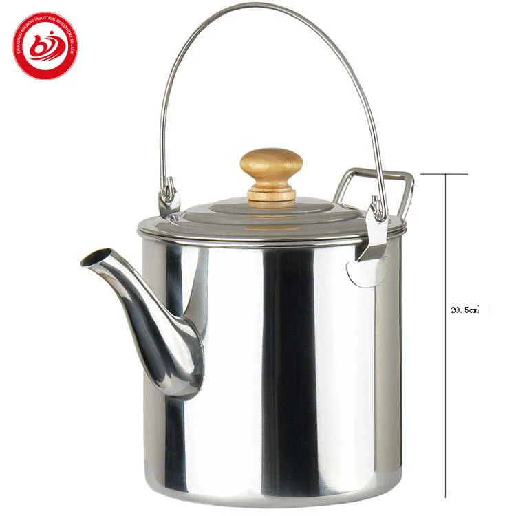 Kitchen Utensil Cookware High- Quality Gooseneck Travel Teapot Outdoor Portable Stainless Steel Camping Kettle with Handle