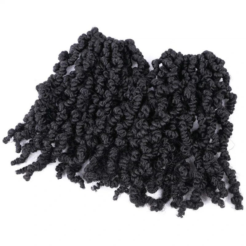 Short Spring Twist Crochet Hair Pretwisted 8" 15roots/Pack Natural Black