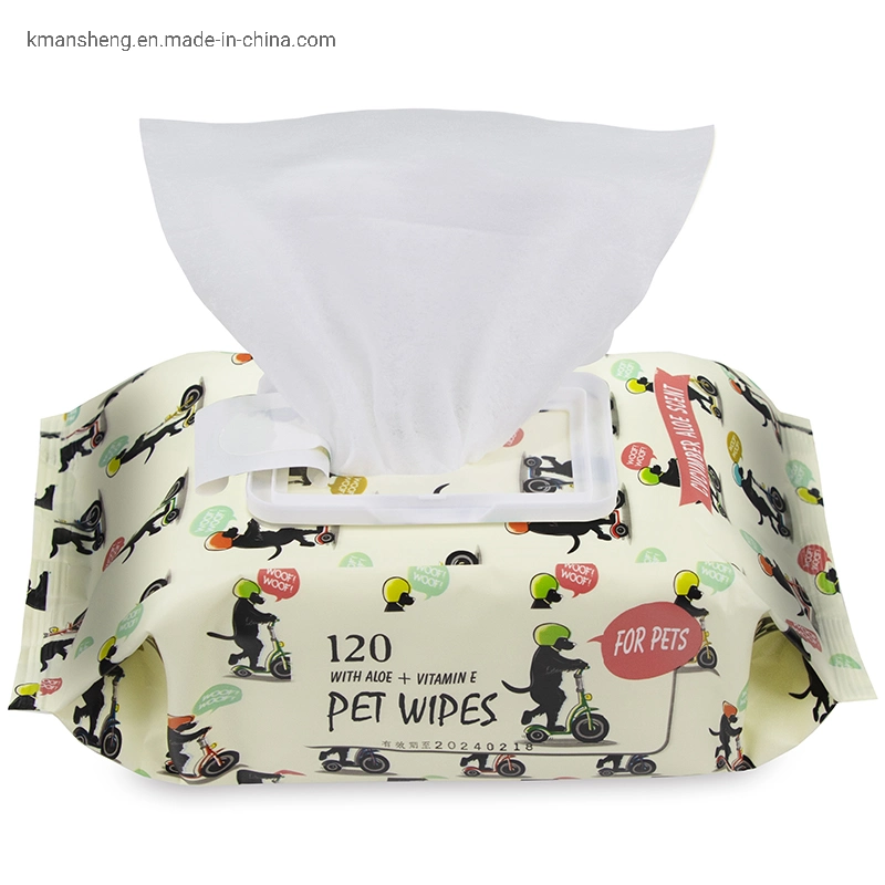 Custom Nonwoven Fabric Eco Friendly Biodegradable Clean Pet Wet Wipes Organic for Dogs and Cats