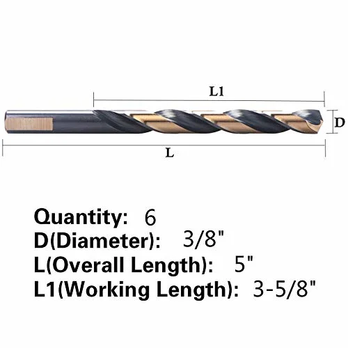 DIN338 HSS M35 Co5% Twist Drill Bits for Stainless Steel Amber Finished Fully Ground High Speed Steel